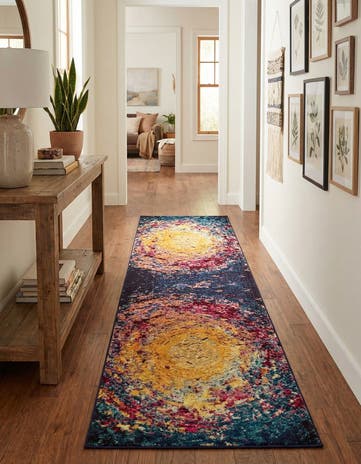 2' 7 x 10' Washable Hyacinth Runner Rug