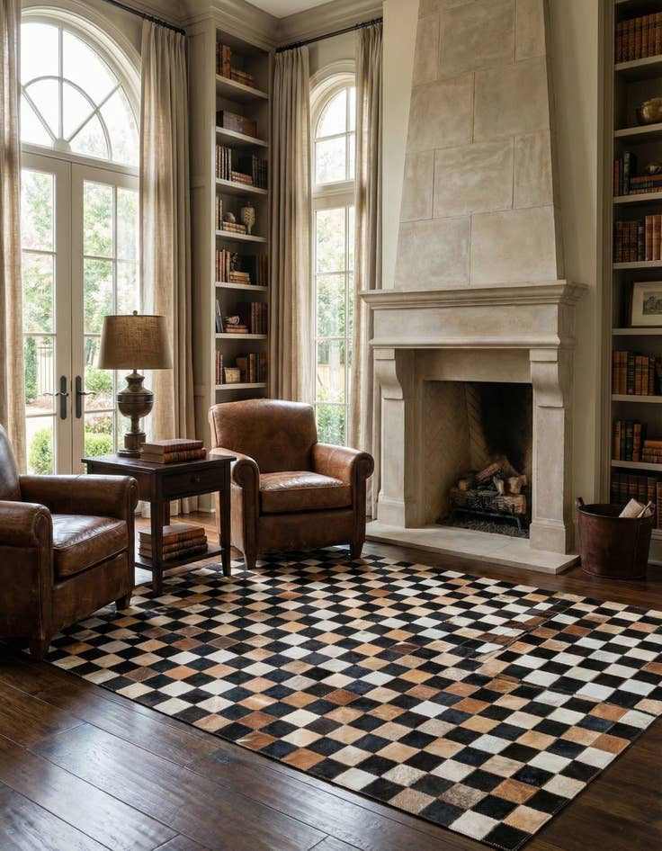 Detail image of 5' x 8' Cowhide Leather Rug