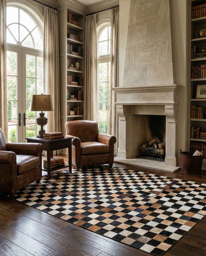 5' x 8' Cowhide Leather Rug