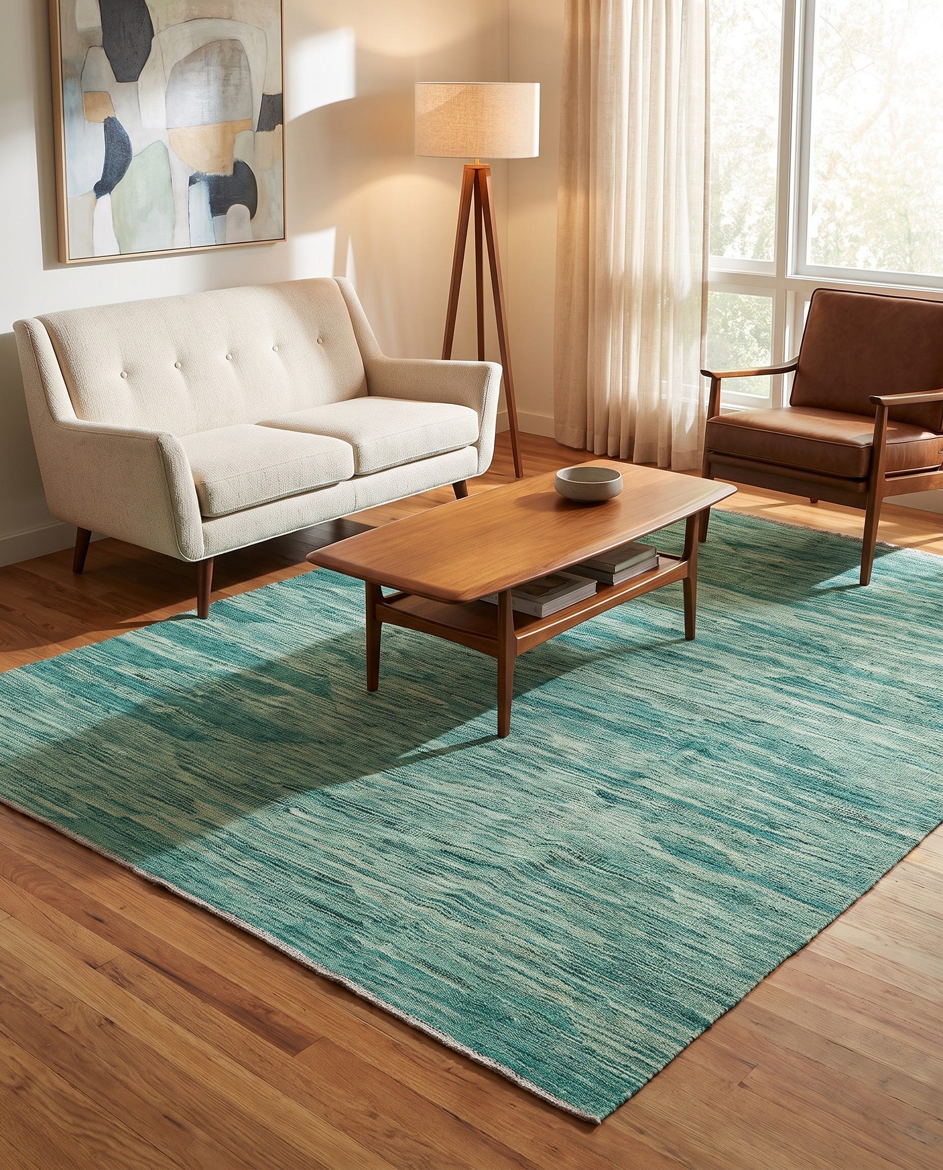 5' 1 x 6' 7 Hand Woven Kilim Modern Wool Rug