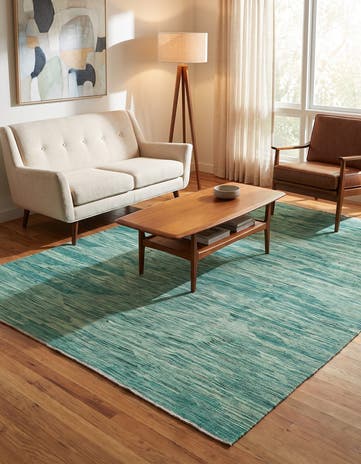5' 1 x 6' 7 Hand Woven Kilim Modern Wool Rug
