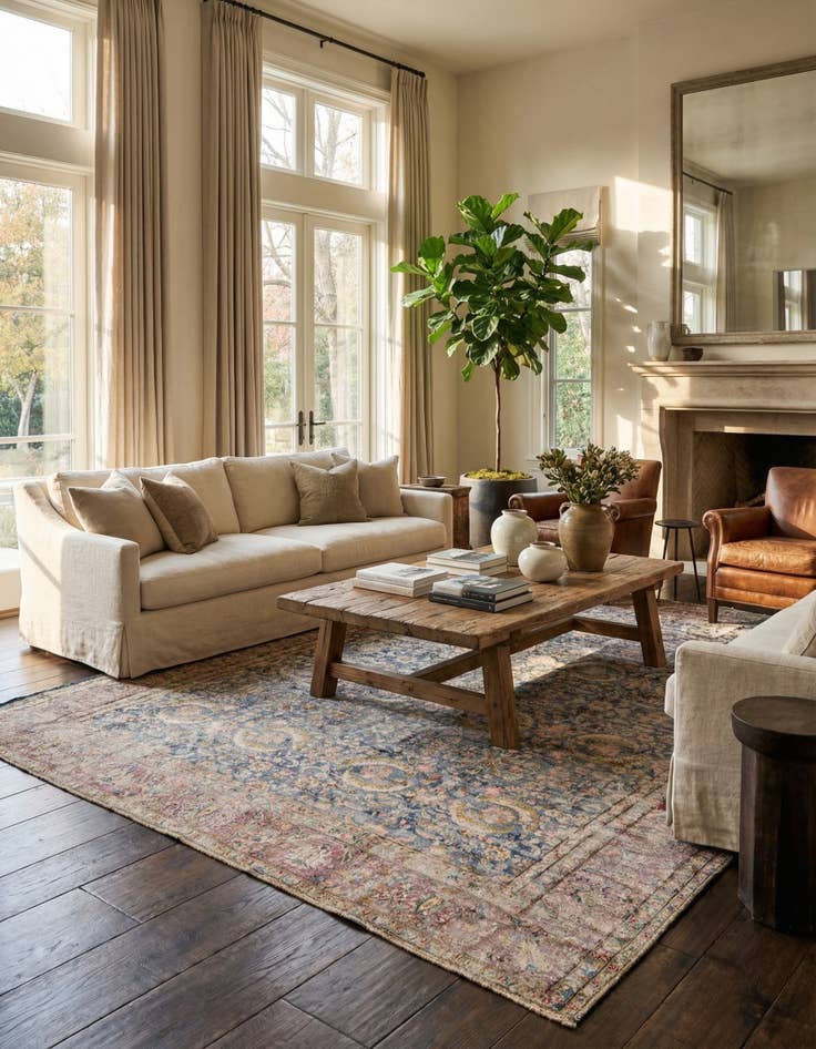 Detail image of 9' 3 x 12'  Hand Knotted Ultra Vintage Persian Wool Rug