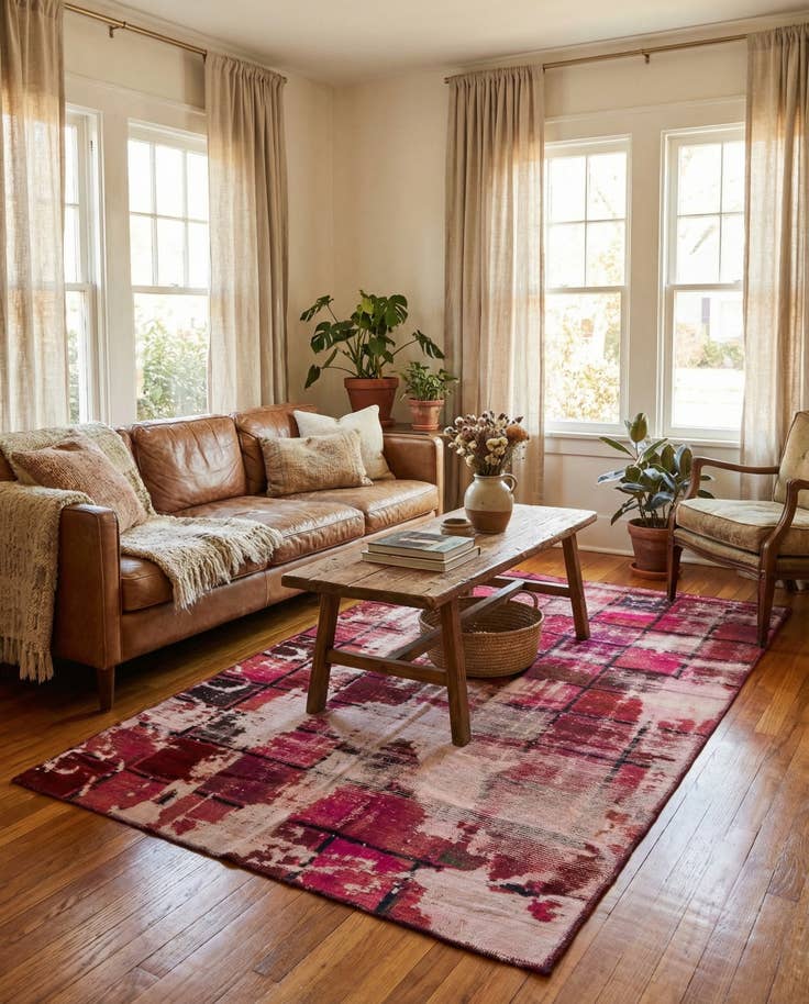 Detail image of 4' 2 x 7' 2 Hand Knotted Ultra Vintage Persian Wool Rug