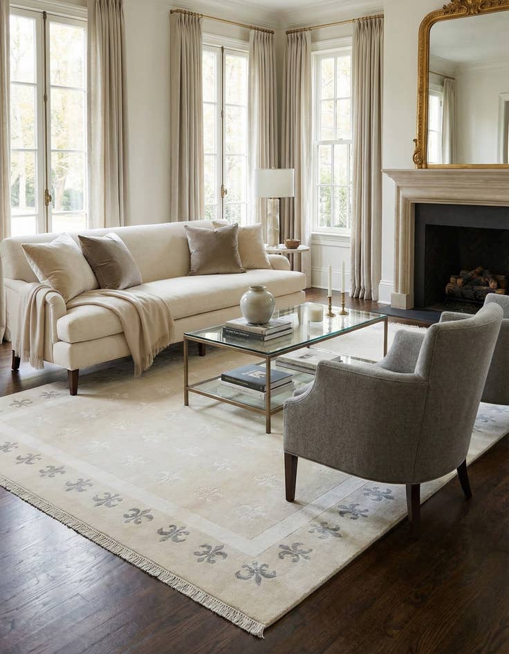 Detail image of 6' 7 x 9' 9  Hand Knotted Darya Wool Rug