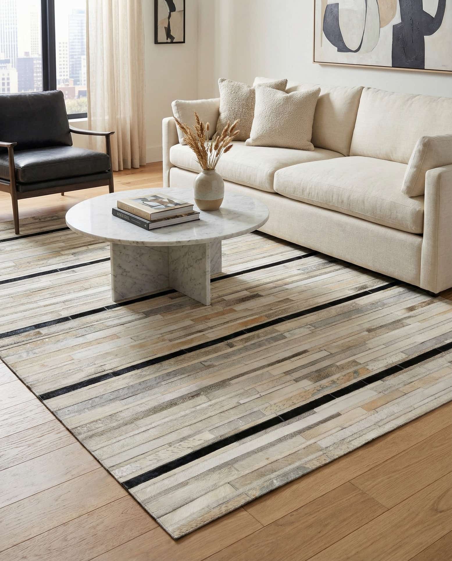 5' 2 x 8' 1 Cowhide - Patchwork Rug