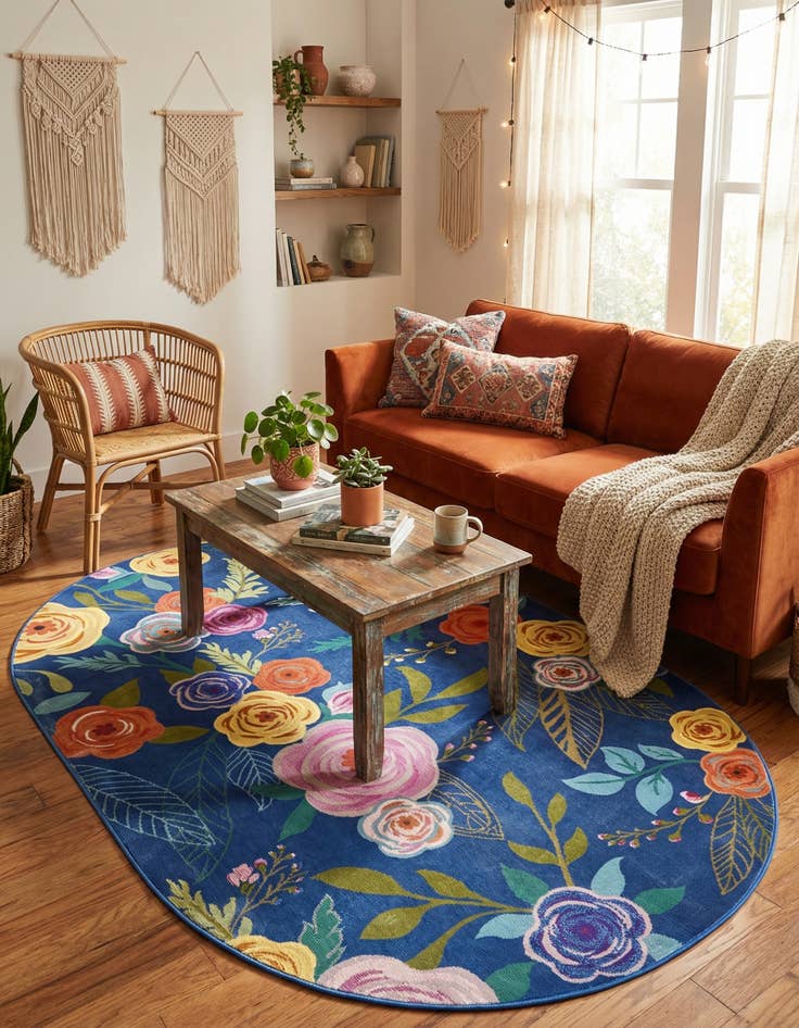 Detail image of 5' 3 x 7' 10 Blossom Oval Rug