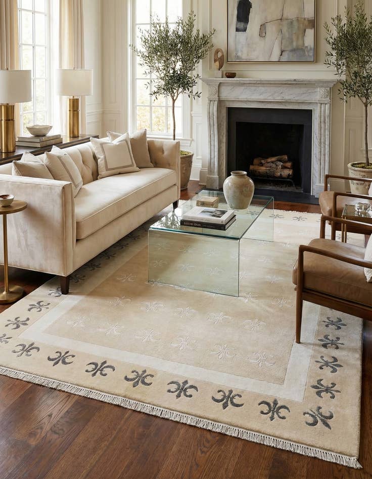 Detail image of  5' 7 x 7' 10  Hand Knotted Darya Wool Rug