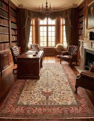 6' 7 x 10' Hand Knotted Qom Persian Rug
