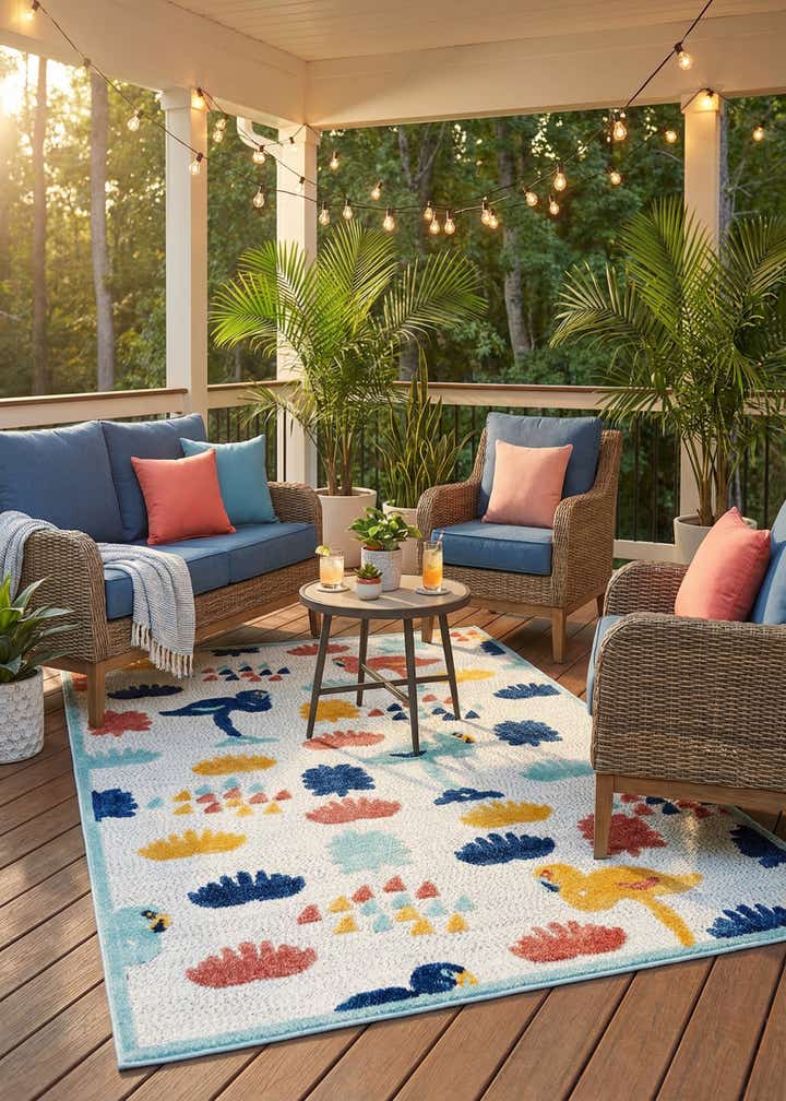 5' 3 x 8' Easy-Clean Belize Indoor / Outdoor Rug