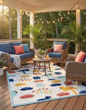 5' 3 x 8' Easy-Clean Belize Indoor / Outdoor Rug