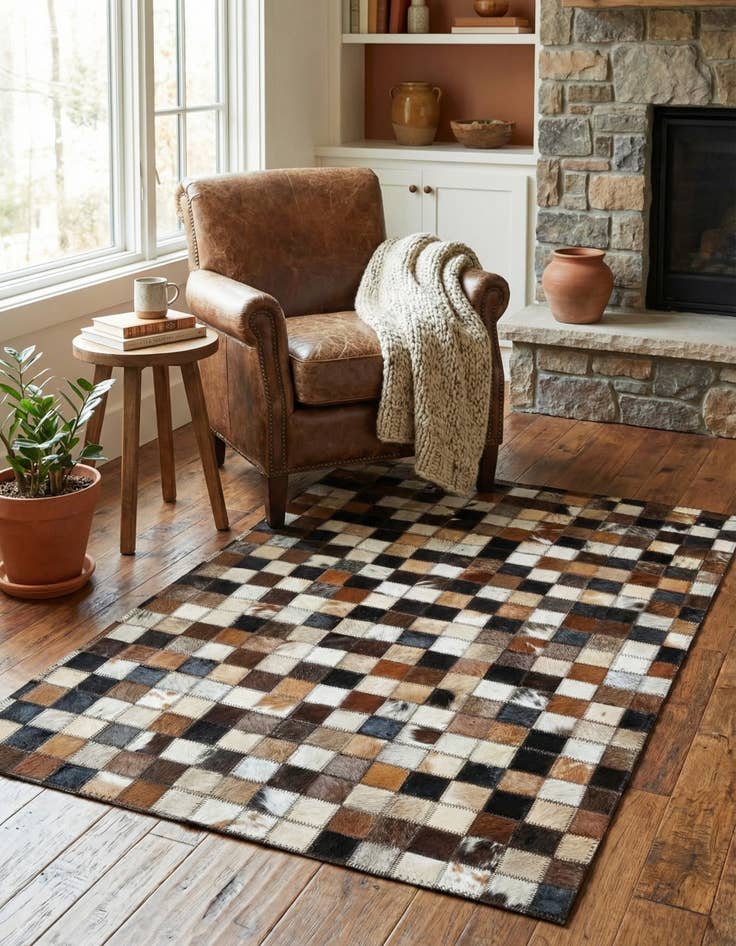 Detail image of 2' x 3' Cowhide Leather Rug