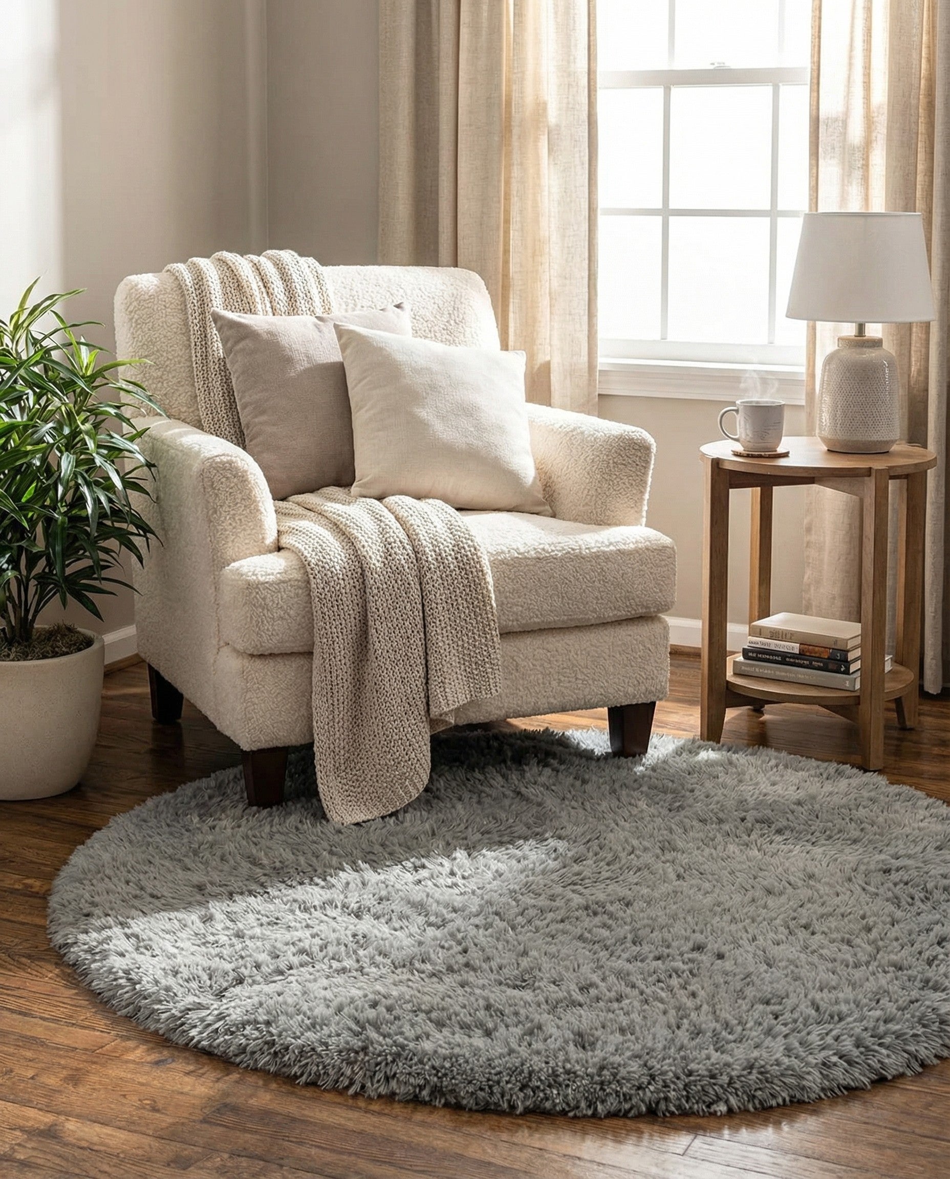  3' 3 x 3' 3 Infinity Shag Round Rug