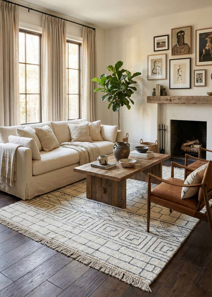 5' 2 x 7' 8 Hand Knotted Moroccan Wool Rug