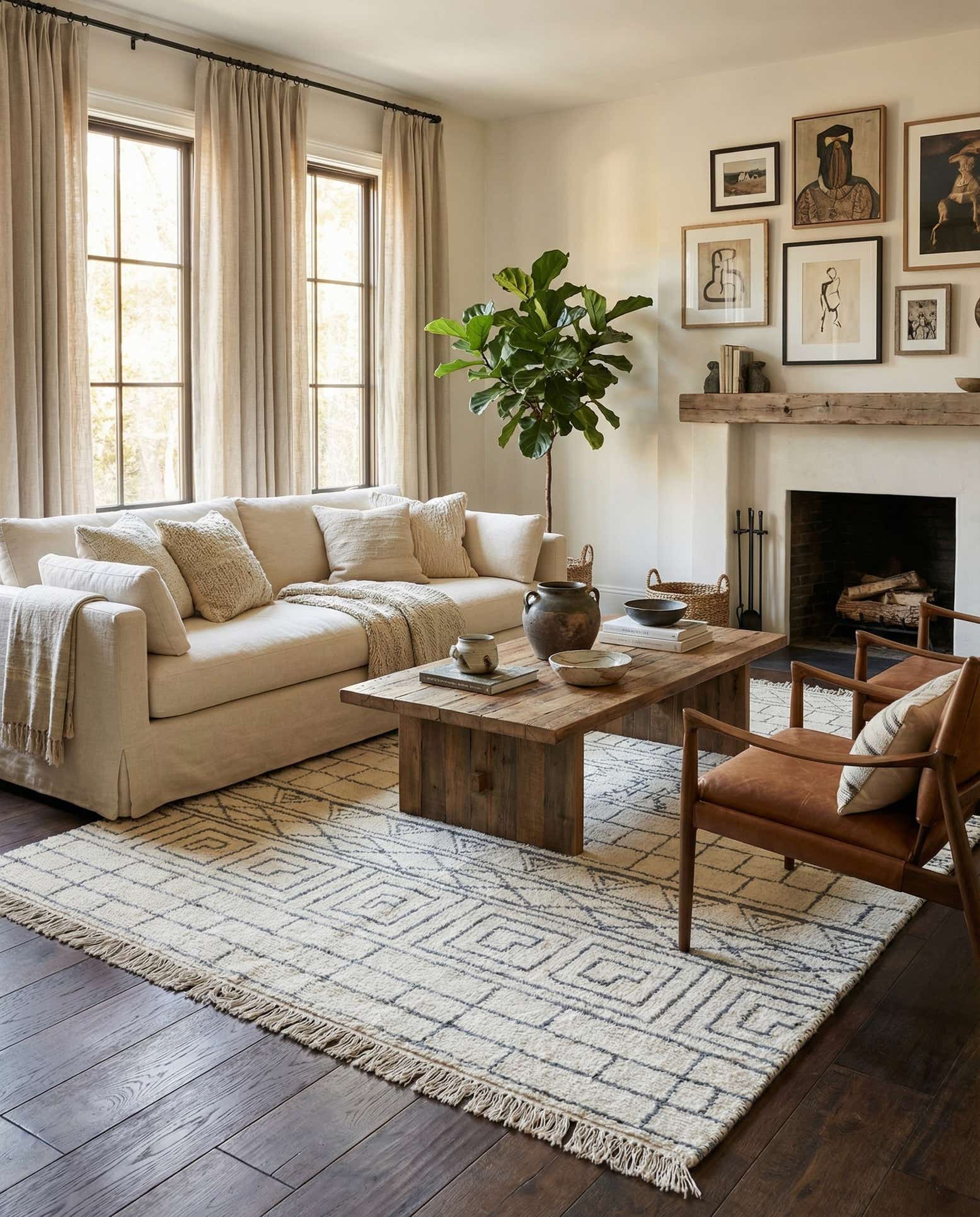 5' 2 x 7' 8 Hand Knotted Moroccan Wool Rug