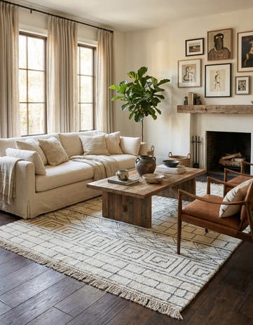 5' 2 x 7' 8 Hand Knotted Moroccan Wool Rug