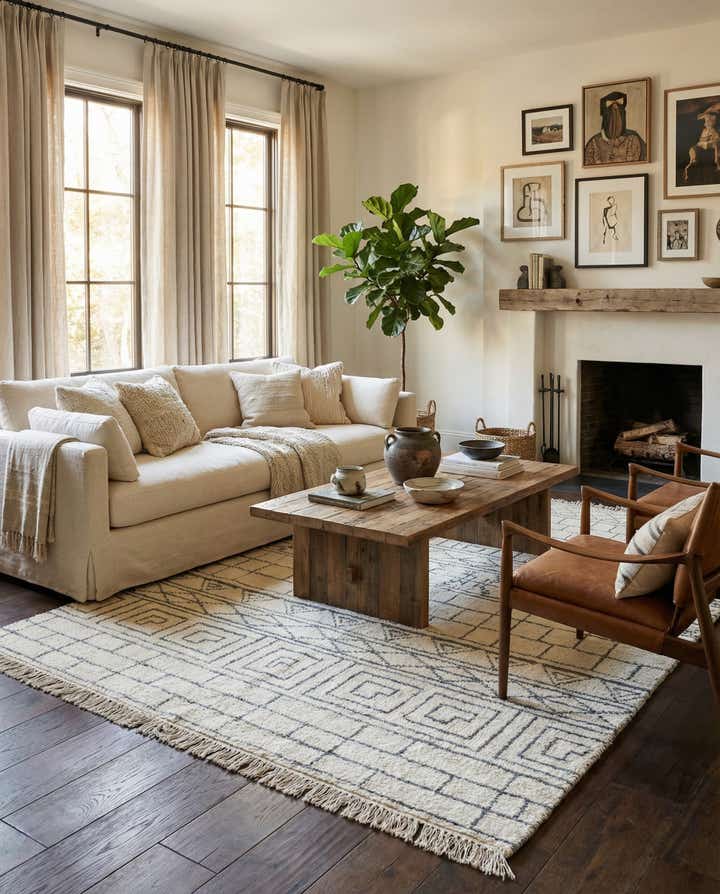 5' 2 x 7' 8 Hand Knotted Moroccan Wool Rug