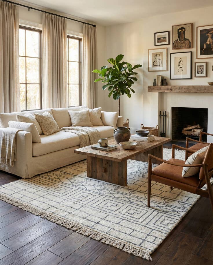 Detail image of 5' 2 x 7' 8 Hand Knotted Moroccan Wool Rug