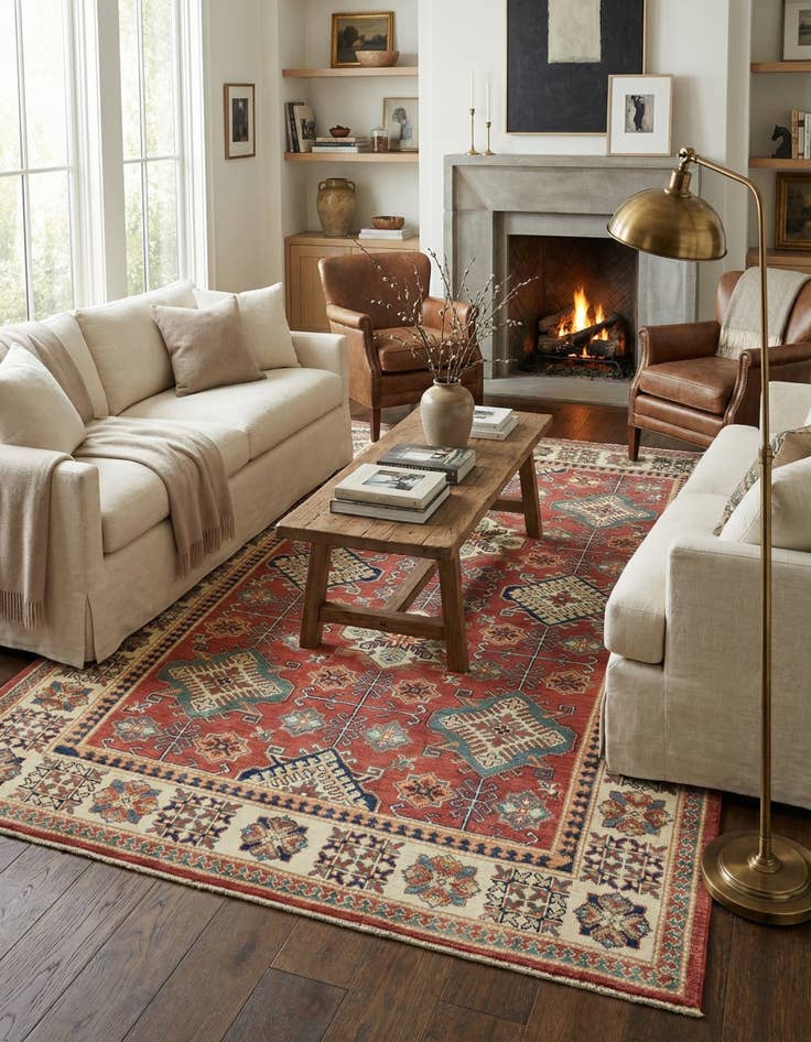 Detail image of 5' 10 x 8' 9  Hand Knotted Kazak Rug