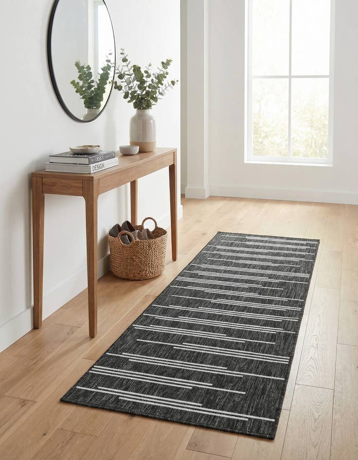 Detail image of 2' x 6'  Washable Modern Indoor / Outdoor Runner Rug