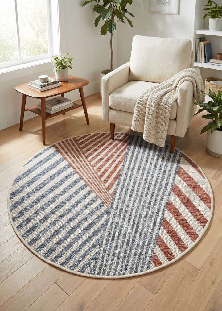4' x 4' Easy-Clean Jill Zarin Indoor / Outdoor Round Rug