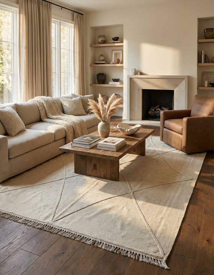 Detail image of 5' 4 x 7' 9  Hand Woven Kilim Modern Wool Rug