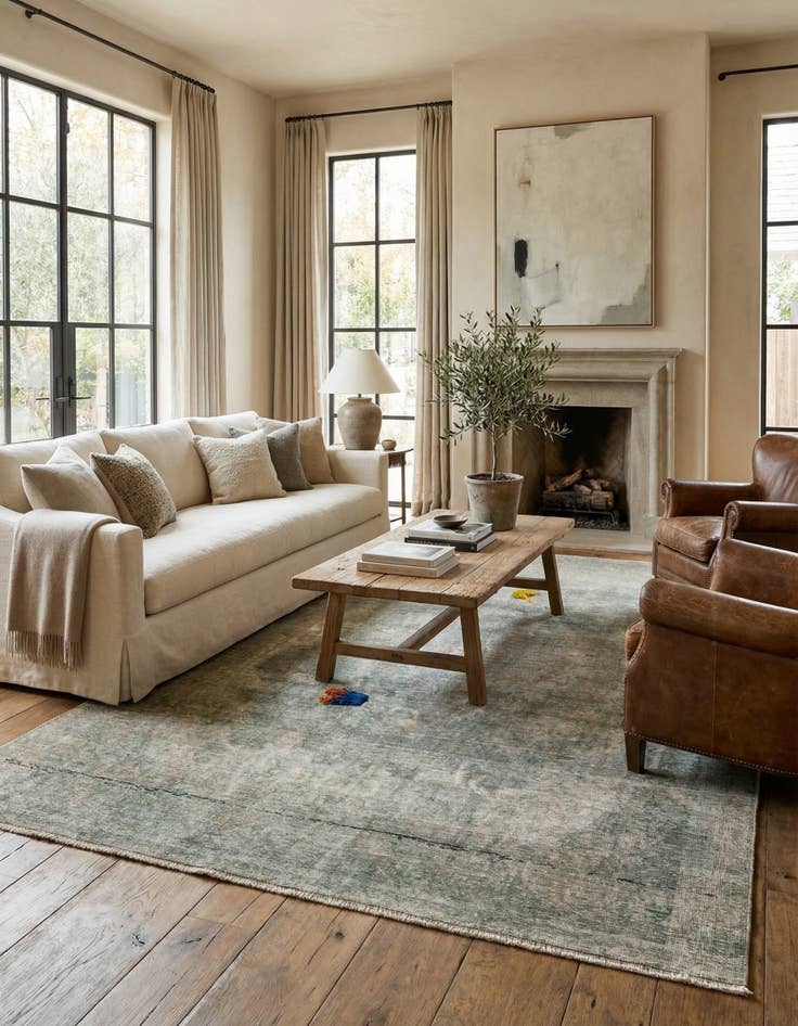 Detail image of 6' 1 x 9' 1  Hand Knotted Ultra Vintage Persian Wool Rug