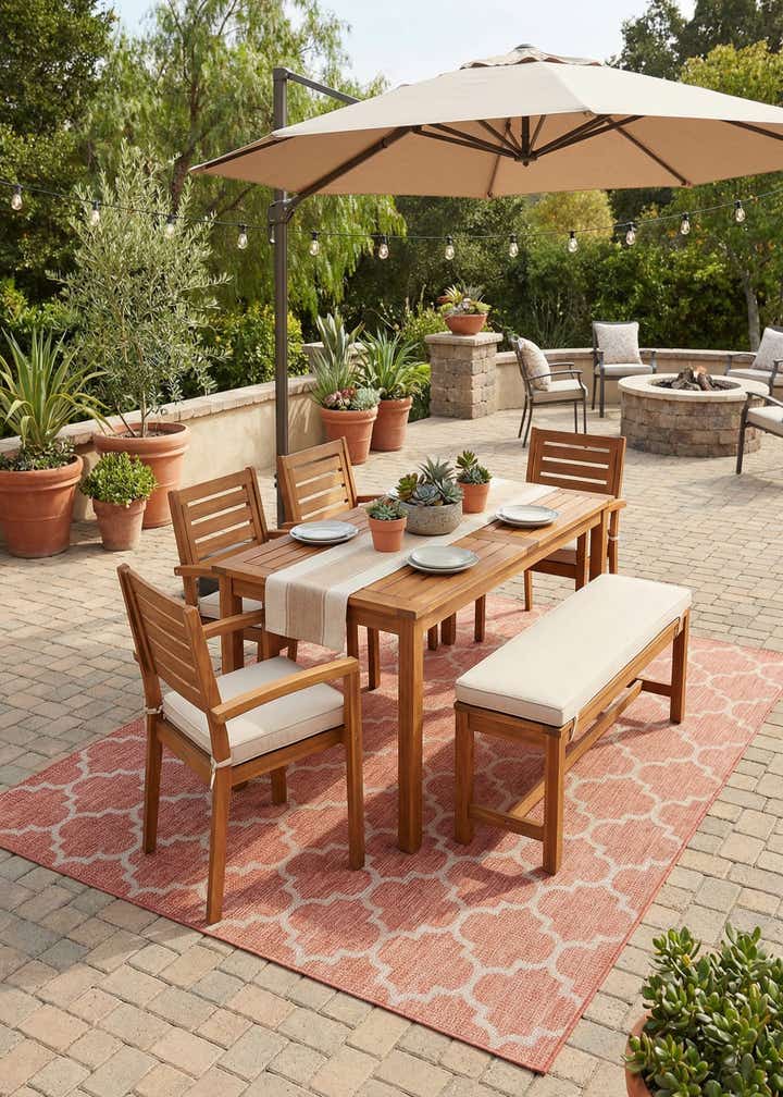 9' x 12' Easy-Clean Trellis Indoor / Outdoor Rug