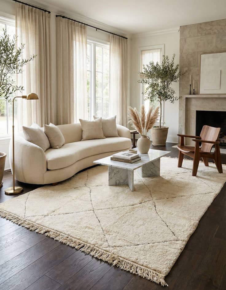 Detail image of 8' 8 x 11'  Hand Knotted Moroccan Wool Rug