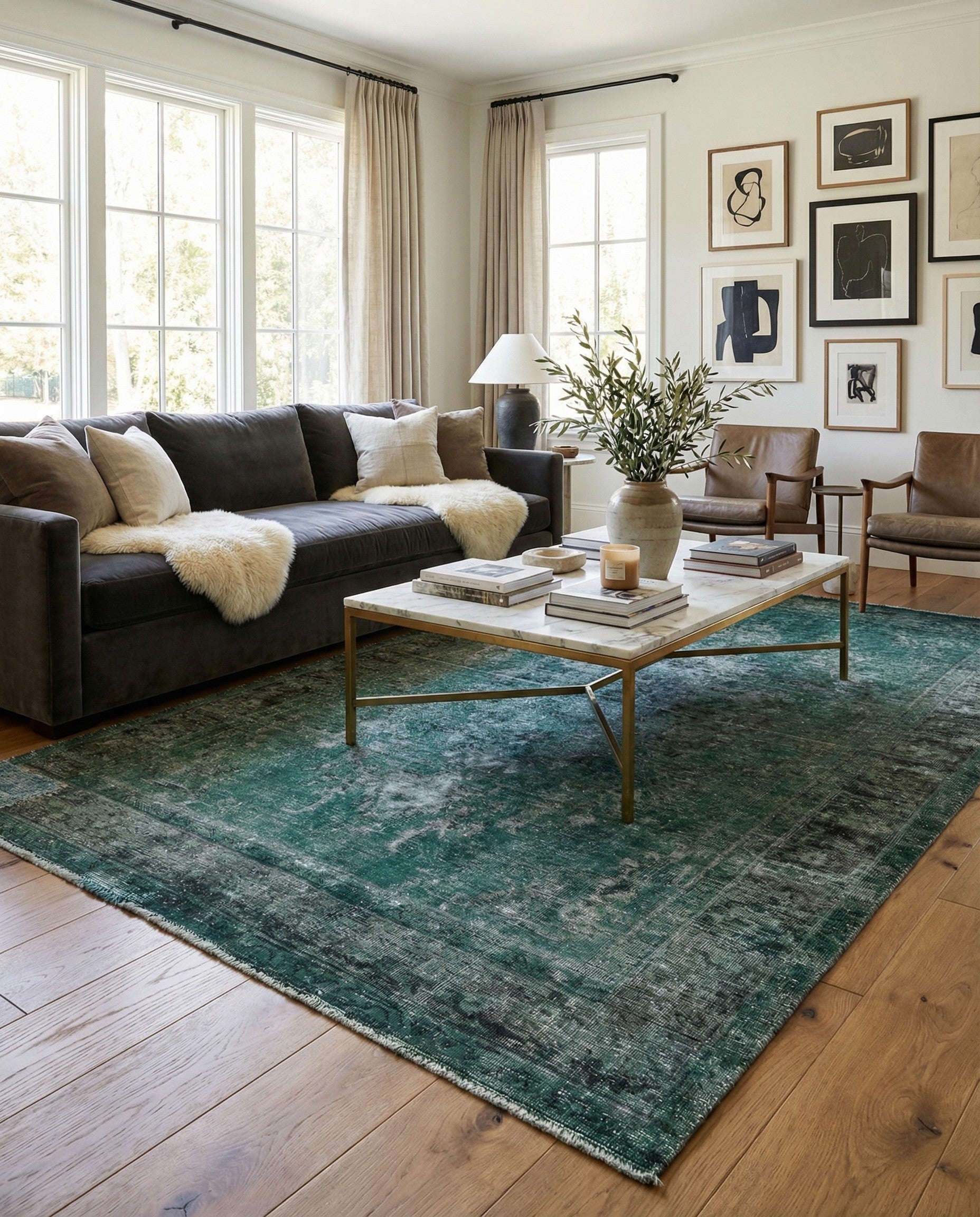 195cm x 300cm Hand Knotted Ultra Vintage Persian Wool Rug