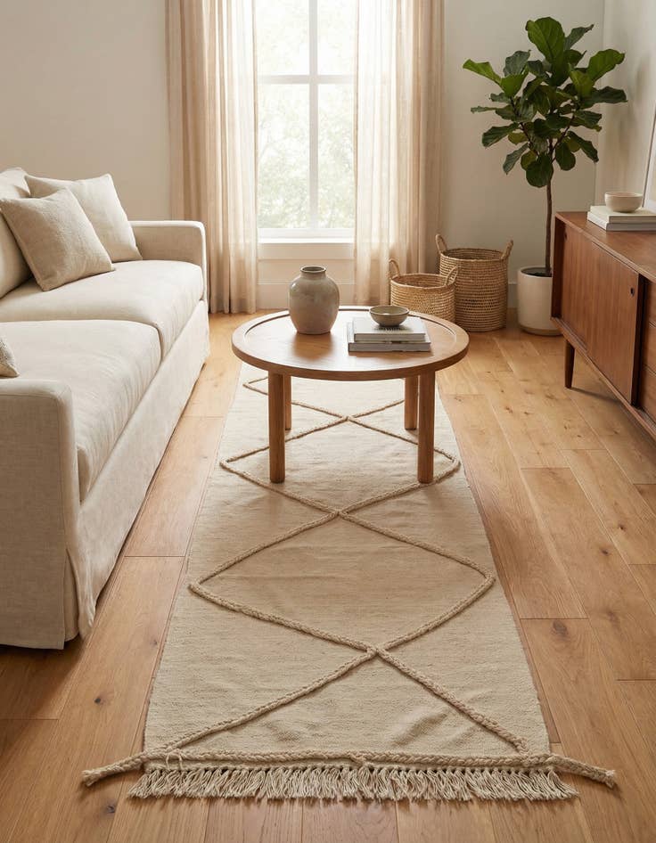 Detail image of 2' 4 x 8' 3  Hand Knotted Moroccan Wool Runner Rug