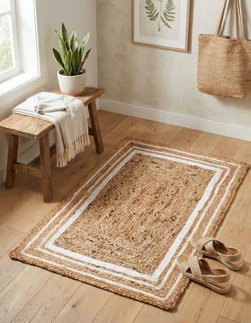 2' x 3' 1 Handmade Braided Jute Rug