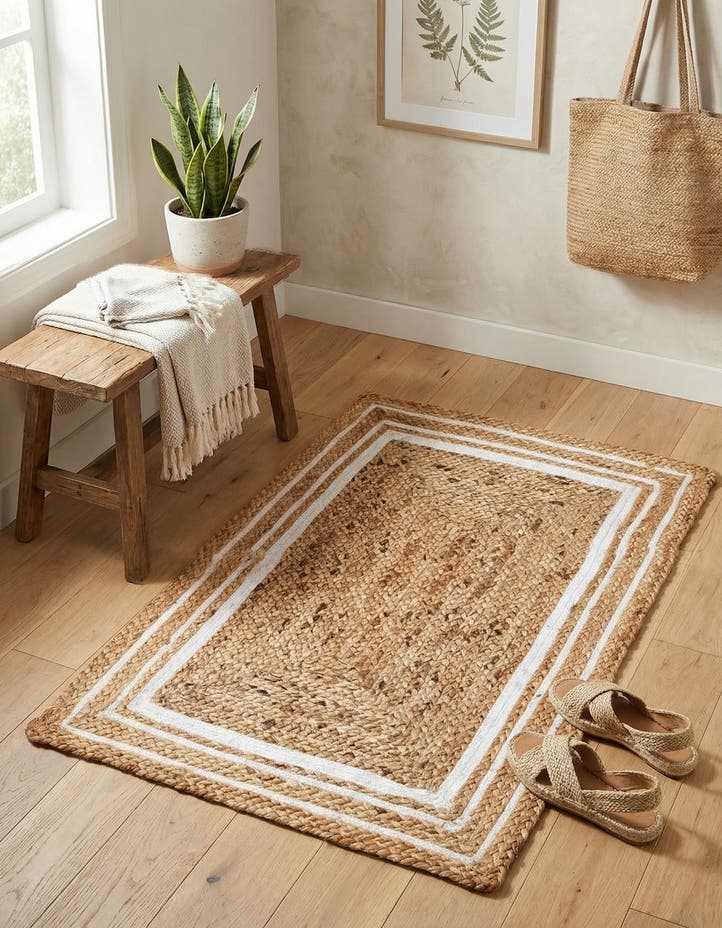 2' x 3' 1 Handmade Braided Jute Rug