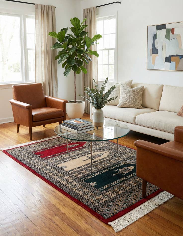 Detail image of 2' x 3' 4  Hand Knotted Bokhara Oriental Wool Rug