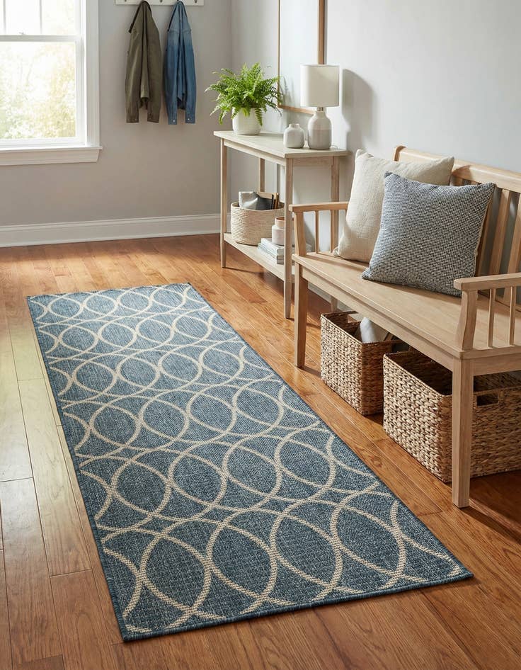 Detail image of 2' x 6'  Washable Trellis Indoor / Outdoor Runner Rug