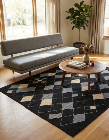 5' 1 x 6' 6 Hand Woven Kilim Modern Wool Rug