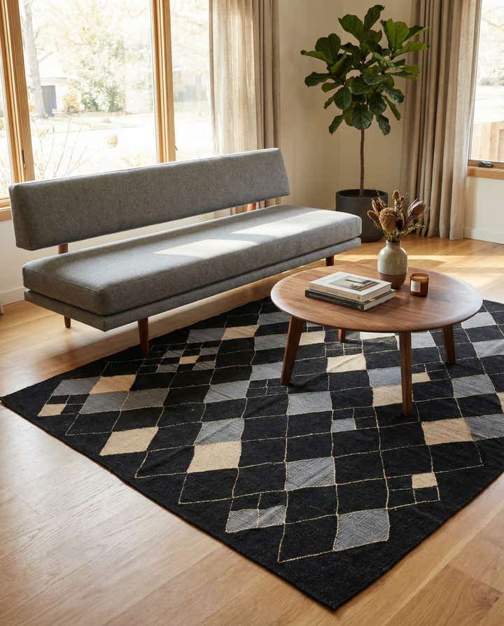 5' 1 x 6' 6 Hand Woven Kilim Modern Wool Rug