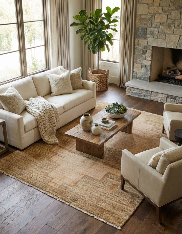 Detail image of  5' 8 x 7' 9  Hand Knotted Modern Ziegler Rug