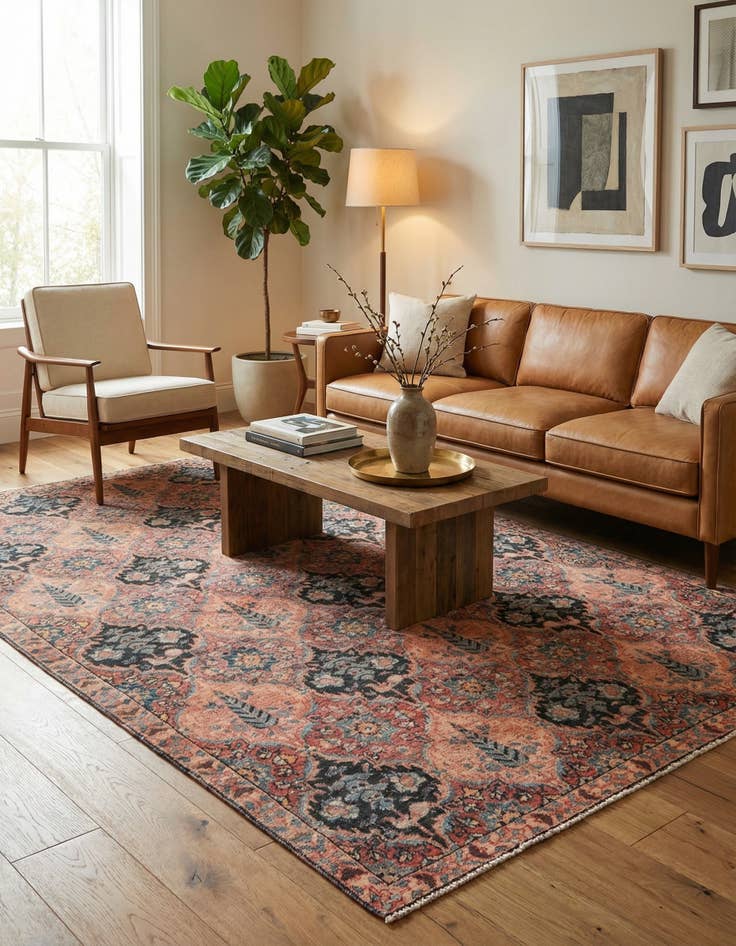 Detail image of 5' 4 x 8' 6  Hand Knotted Ultra Vintage Persian Wool Rug