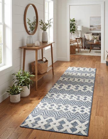 Navy Blue Sabrina Soto Casa Valencia Runner Rug