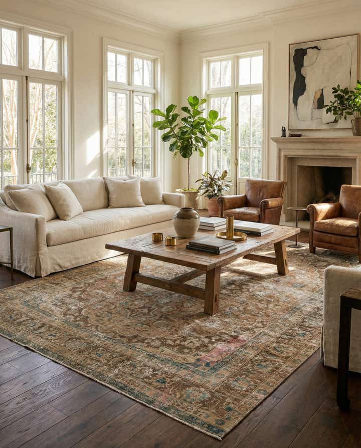 9' 4 x 11' 10 Hand Knotted Ultra Vintage Persian Wool Rug