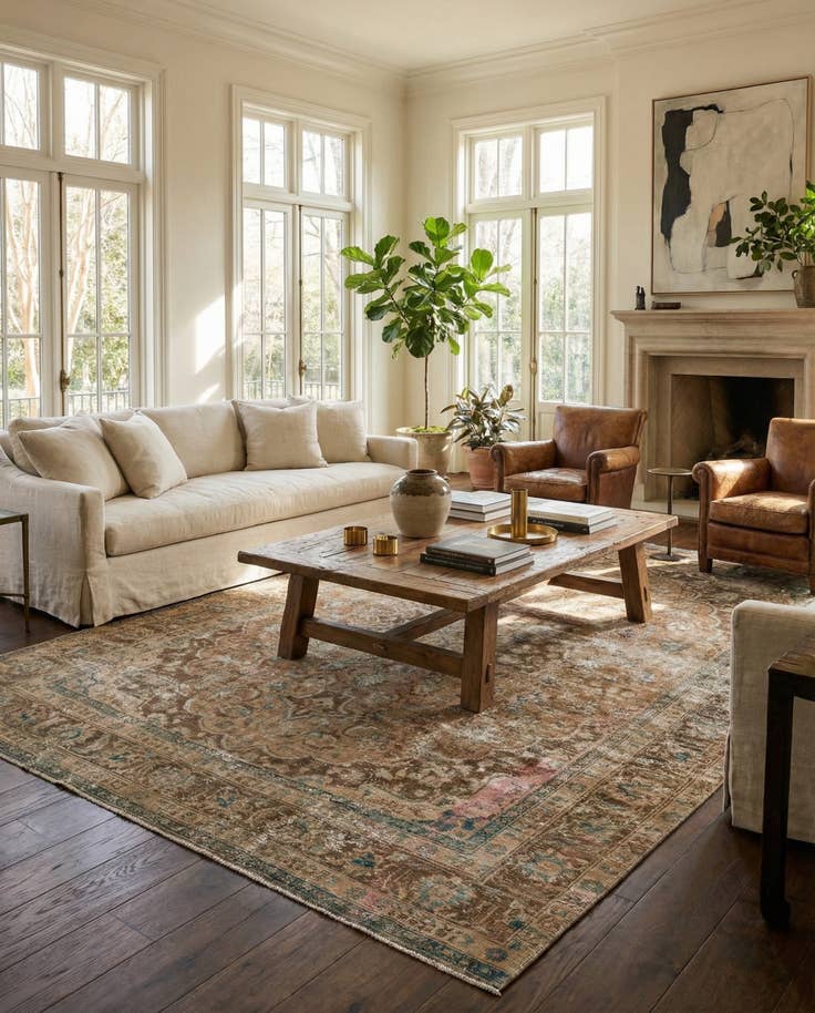 Detail image of 9' 4 x 11' 10 Hand Knotted Ultra Vintage Persian Wool Rug