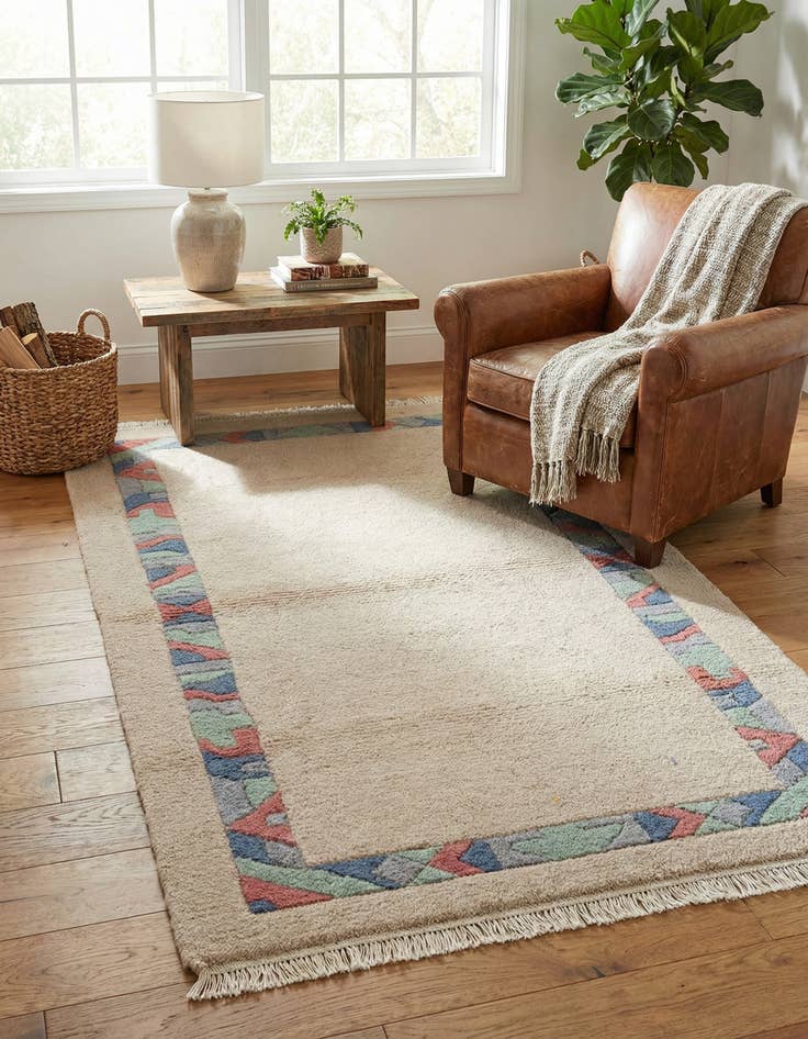 Detail image of  2' 7 x 4' 7  Hand Knotted Nepal Wool Rug