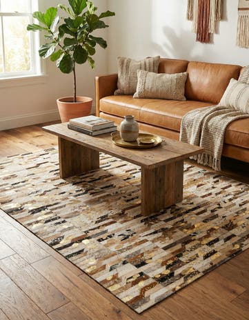 4' 2 x 5' 11 Cowhide - Patchwork Rug