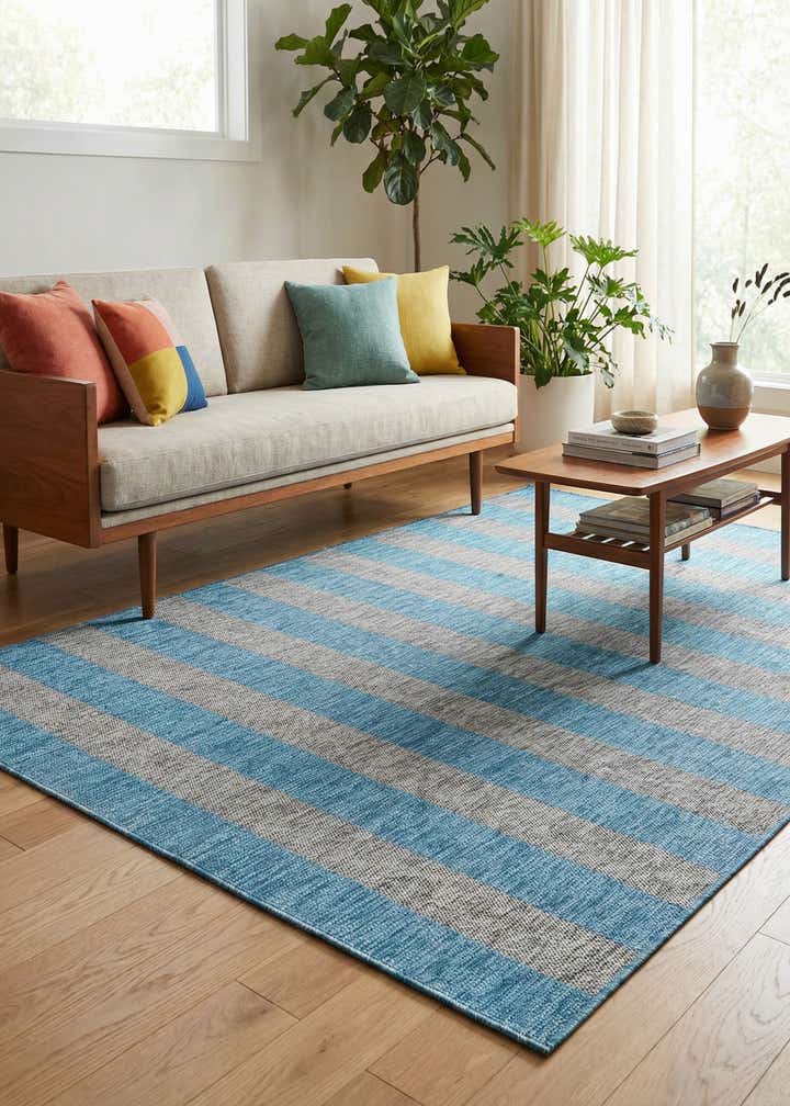 6' x 9' Easy-Clean Ribbon Indoor / Outdoor Rug