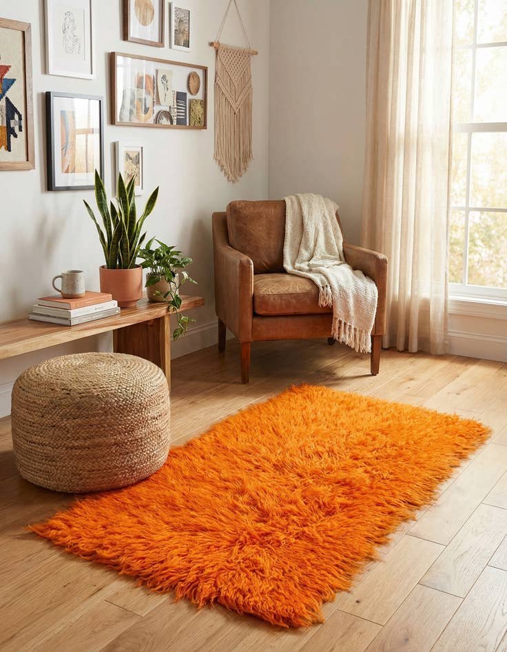 Detail image of  2' x 4'  Hand Knotted Moroccan Wool Runner Rug