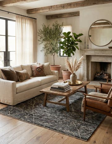 4' 7 x 6' 5 Hand Knotted Moroccan Wool Rug
