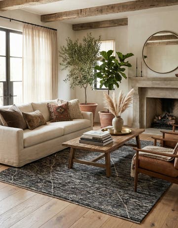 4' 7 x 6' 5 Hand Knotted Moroccan Wool Rug