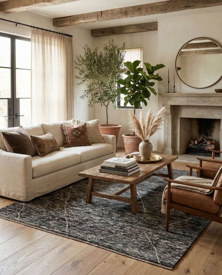 4' 7 x 6' 5 Hand Knotted Moroccan Wool Rug