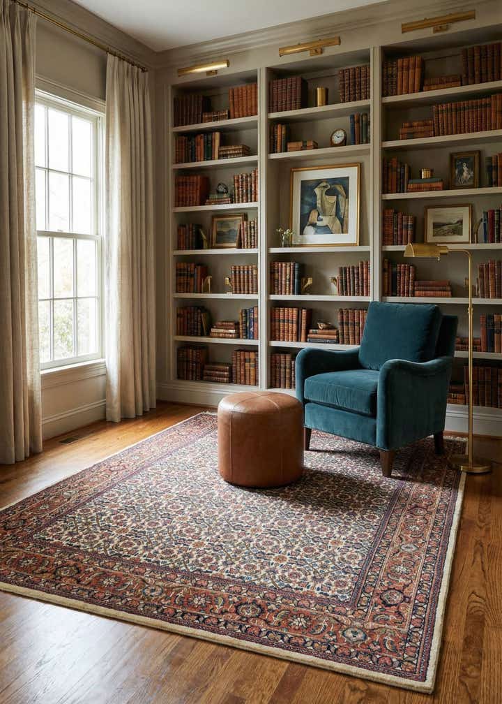 4' 9 x 6' 4 Hand Knotted Bidjar Oriental Wool Rug