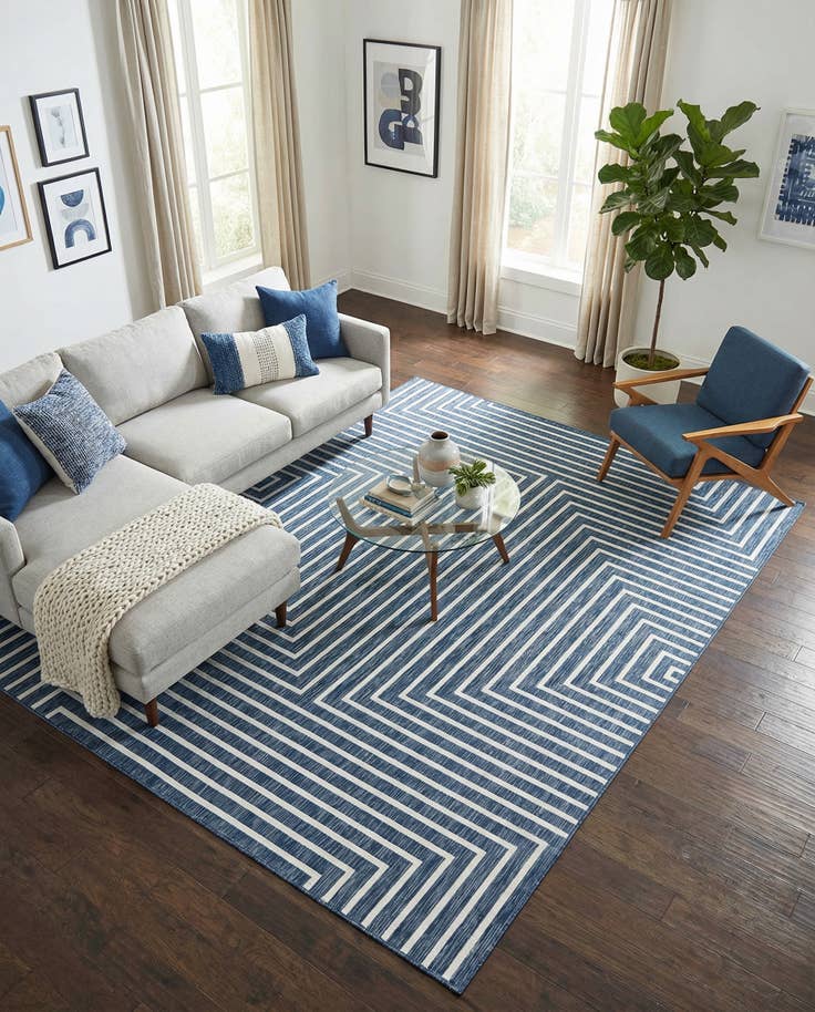 Detail image of 9' x 12' Easy-Clean Modern Indoor / Outdoor Rug